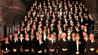 Choir on stage at Chester Cathedral